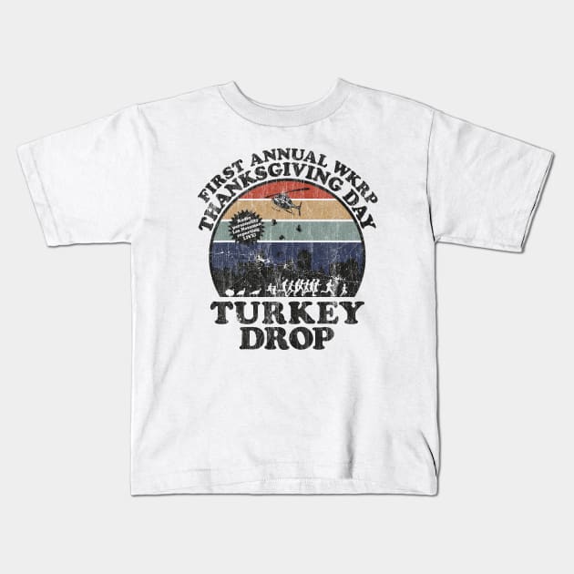 First Anual Turkey Drop Kids T-Shirt by mobilmogok99